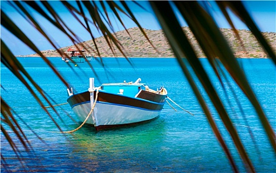 渔船,海岸,克里特岛,希腊