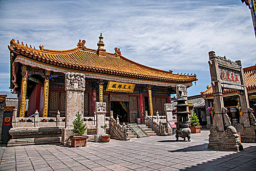 山西忻州市五台山菩萨顶寺院大文殊殿
