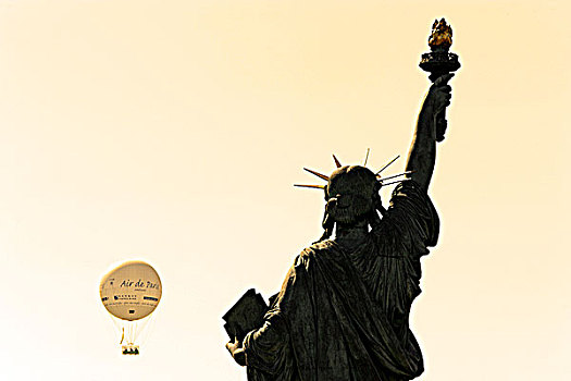 法国,巴黎,巴黎15区,自由女神像,热气球