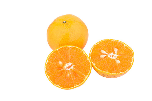 成熟,多汁,橘子,一半,隔绝,白色背景,背景