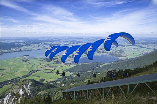 滑翔伞,次序,蓝色
