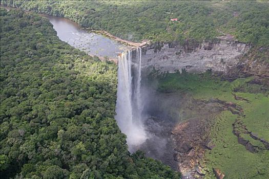 航拍,瀑布,国家公园,圭亚那,南美