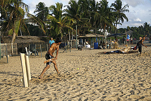 山,一个,漂亮,海滩,科伦坡,本地居民,娱乐,斯里兰卡,六月,2007年