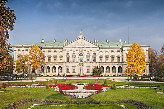装饰,建筑,巴洛克风格,宫殿,华沙,风景,花园,波兰