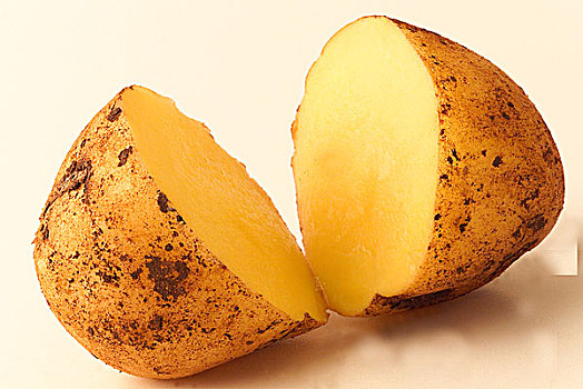土豆,切,一半