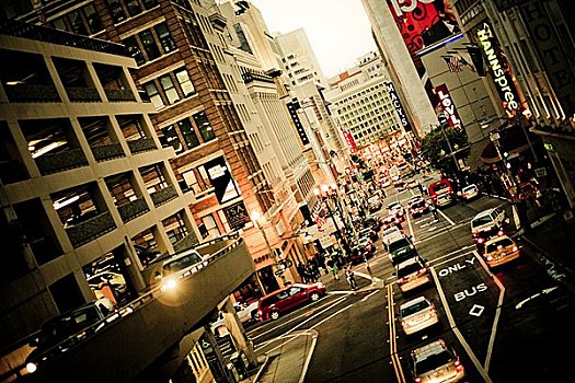 街道,旧金山,美国,俯视图