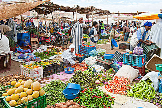 露天市场,集市,盒子,蔬菜,水果,销售,扎古拉棉,德拉河谷,摩洛哥,非洲