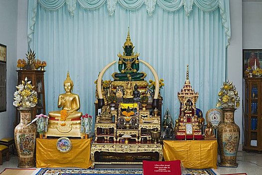 圣坛,绿色,玉,佛,寺院,泰国