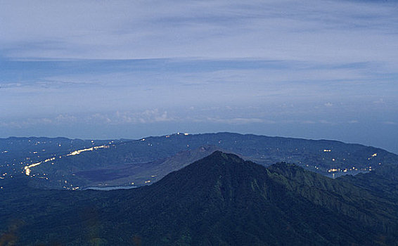 火山口,巴图尔,火山,巴厘岛,印度尼西亚