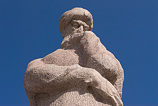 乌兹别克斯坦,雕塑,思想,男人,观测
