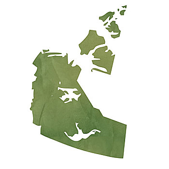 加拿大西北地区,地图,绿色,纸