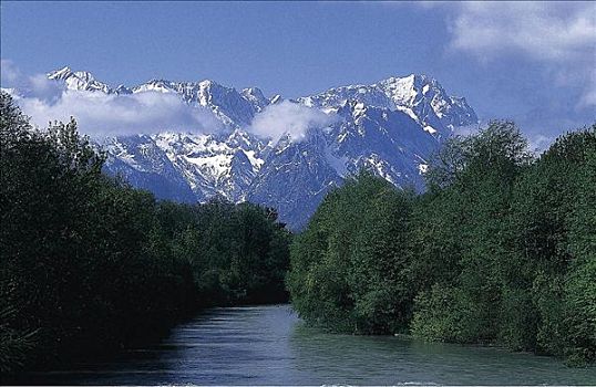 风景,阿尔卑斯山,巴伐利亚,德国,欧洲