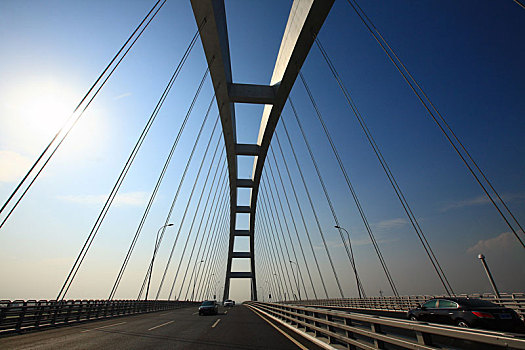 宁波,明州大桥,桥梁,建筑,钢结构,线条,交通,蓝天,阳光