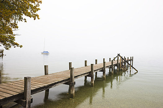 码头,施塔恩贝格湖,巴伐利亚,德国