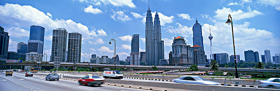 吉隆坡,天际线,公路,马来西亚