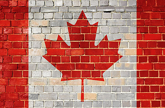 加拿大国旗,砖墙
