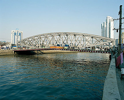 上海苏州河上福建路桥全貌