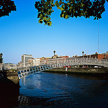 一半,便士,步行桥,利菲河,都柏林,爱尔兰