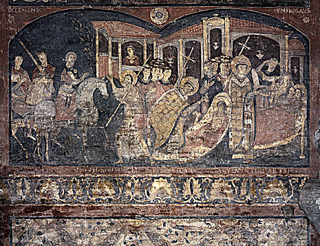 壁画,大教堂,罗马,意大利,迟,11世纪