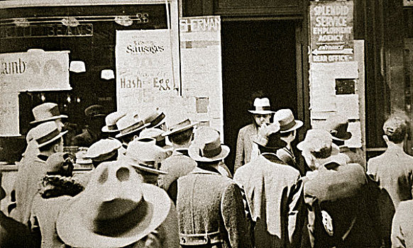 职业,办公室,道路,靠近,街道,纽约,早,20世纪30年代