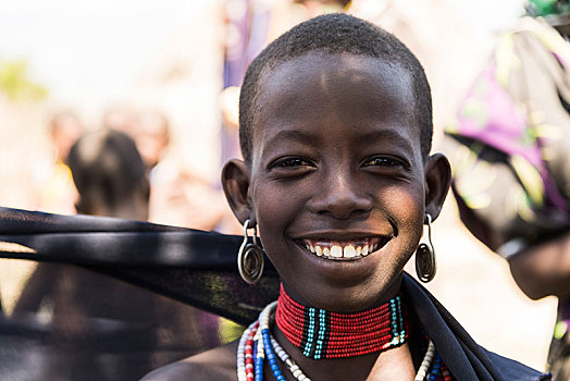 女孩,部落,头像,南方,区域,埃塞俄比亚,非洲