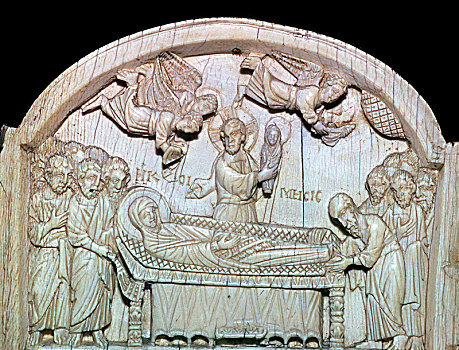 局部,拜占庭风格,三件套,展示,死亡,圣母玛利亚,11世纪,艺术家,未知