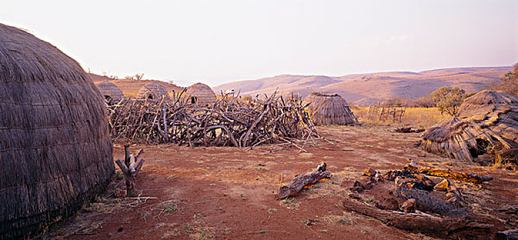 祖鲁族,小屋,祖鲁兰,纳塔耳,南非
