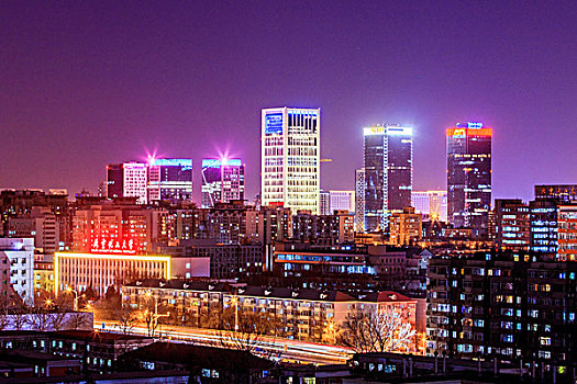 北三环北京化工大学夜景