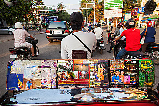 柬埔寨,收获,嘟嘟车,乘客,风景