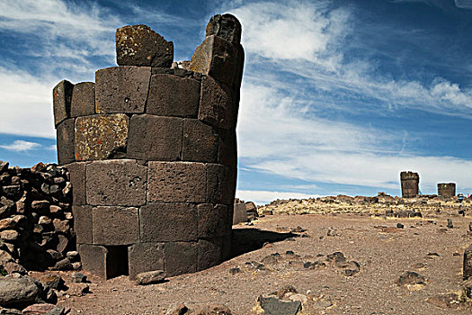 埋葬,塔,人,文化,高处,湖,靠近,普诺,印加,15世纪,秘鲁,南美