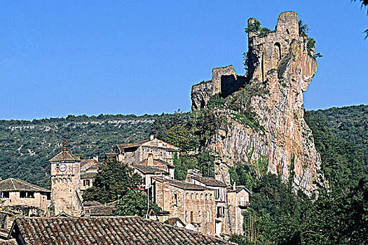 法国,斜切短通心面,中世纪,乡村,城堡