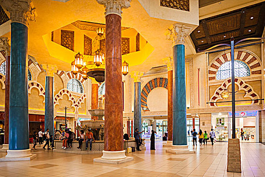 阿联酋,迪拜,西部,商场,购物中心,建造,14世纪,阿拉伯,探索,安达卢西亚,喷泉