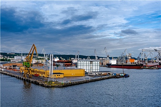 风景,码头,港口,船厂,格丁尼亚,波兰