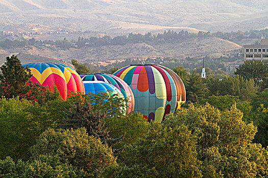 热气球,就绪,飞行,公园,爱达荷,美国