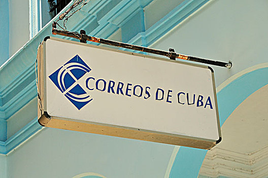 古巴,标识,柱子,办公室,加勒比