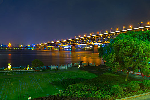 武汉,夏日,城市天际线,夜景,风光