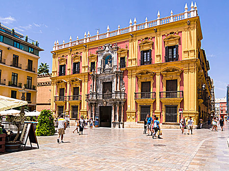 主教,主教宫殿,广场,马拉加,哥斯达黎加,安达卢西亚,西班牙,欧洲