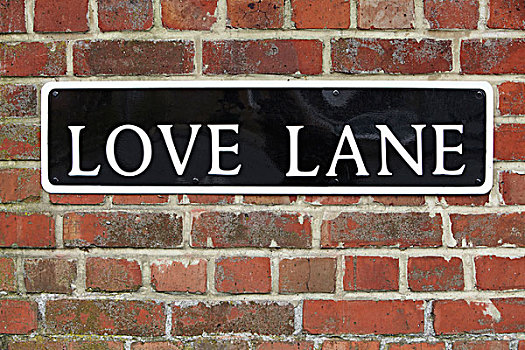 路标,爱情,道路,砖墙