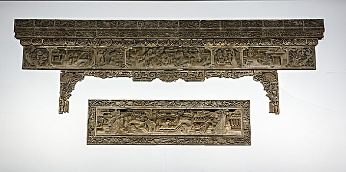 古代人物砖雕门楼
