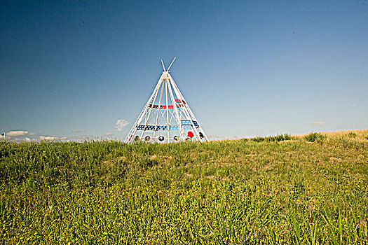 巨大,圆锥形帐篷,帽子,艾伯塔省,加拿大