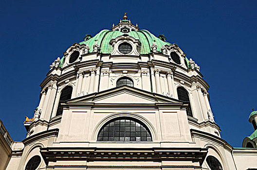 圆顶,卡尔教堂,罗马,巴洛克,维也纳,奥地利,欧洲