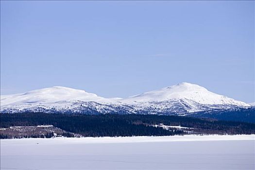 积雪,山峦,瑞典