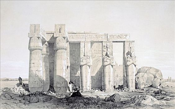 路克索神庙,埃及,19世纪,艺术家