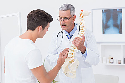 医生,解释,身体,脊椎,病人