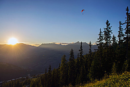 男人,滑伞运动,莱斯阿克,瑞士