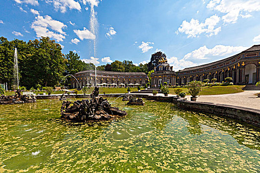 水景园,公园,城堡,偏僻寺院,靠近,拜罗伊特,上弗兰科尼亚,弗兰克尼亚,巴伐利亚,德国,欧洲