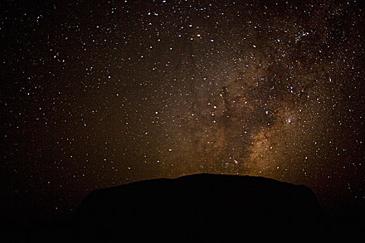 澳大利亚,北领地州,乌卢鲁卡塔曲塔国家公园,星星,银河,星系,发光,高处,艾尔斯岩,夏天,夜晚