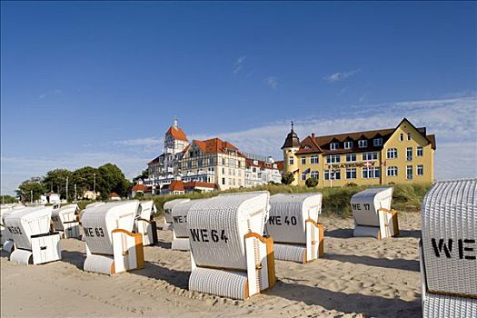 沙滩椅,海滩,波罗的海,梅克伦堡前波莫瑞州,德国,欧洲