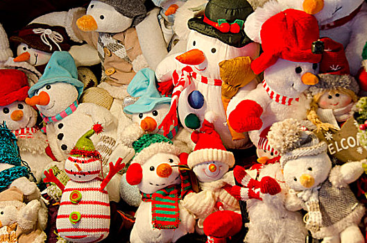 瑞士,巴塞尔,寒假,市场,特色,手工制作,软,布,雪人,圣诞装饰