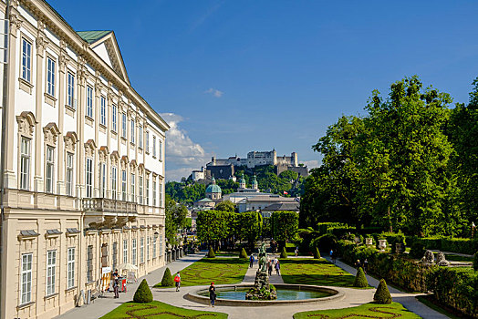 米拉贝尔,宫殿,城堡,花园,霍亨萨尔斯堡城堡,萨尔茨堡,奥地利,欧洲